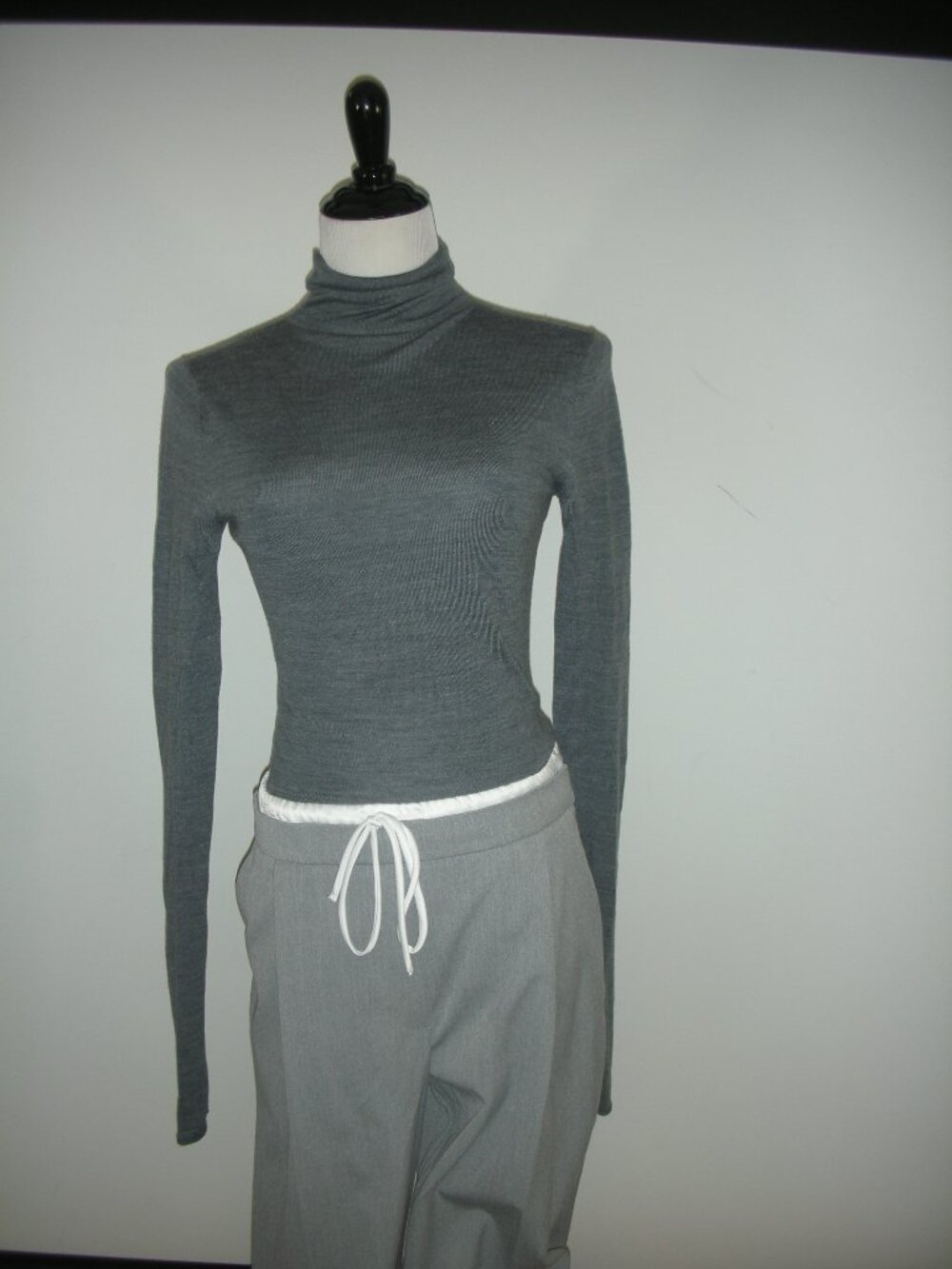 Reformation Merino Wool Turtleneck Sweater Gray S Quiet Luxury Minimalist